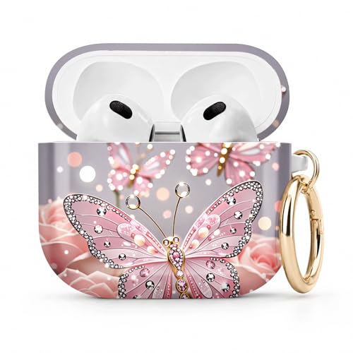 PLKTJOSA Airpod 4�P�[�X�Ή� TPU���킢���p�^�[���ی� �ϏՌ��� ���h�~�P�[�X �L�[�`�F�[�������O�t�� ���C�����X�[�d�Ή� (�s���N�o�^�t���C���[�Y�K�[�f���X�p�[�N��)
