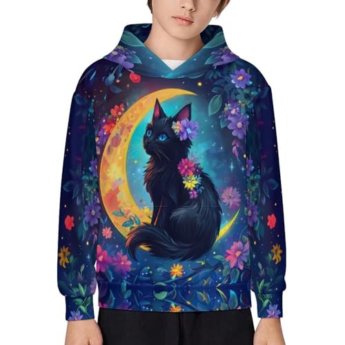 Graphic Hoodies for Boys Sweatshirts Cats 3D Print Sweatshirt Pullover with Pocket2