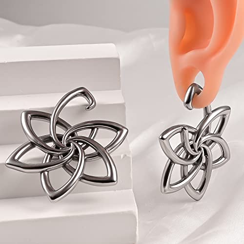 DOEARKO 2PCS Simple Design Ear Hangers Weights for Stretched Ears Gauges Plugs Body Piercing Tunnels 316 Stainless Steel Hypoallergenic Body Jewelry (6G(4mm), Silver) by DOEARKO - Image 4