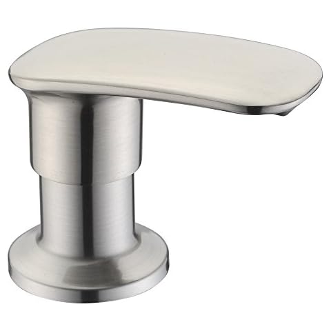 Sink Soap Dispenser WENKEN Stainless Steel Kitchen Sink Soap Dispenser Built in Hand Soap Dispenser Pump Large Capacity 17 OZ Bottle Zinc Alloy Nozzle Brushed Nickel Cover