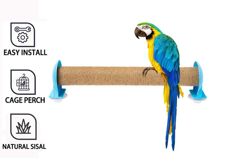 Image of 2pcs 11.7x2.1inch Parrot Sisal Peach Cage Peach for Regular to Large Size Bird