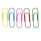 GCA 4 Inch Large Paper Clips,25 Pcs Jumbo Paper Clips Vinyl Coated Giant Paperclips for Files,...