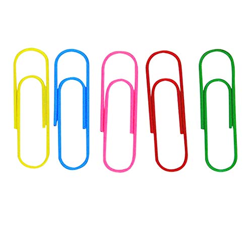 GCA 4 Inch Large Paper Clips,25 Pcs Jumbo Paper Clips Vinyl Coated Giant Paperclips for Files, Papers, Bookmark, Office Supply,Multicolor 10CM