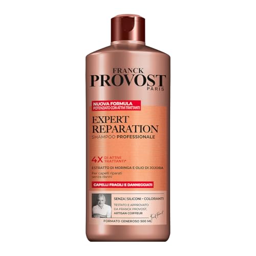 Franck Provost, Expert Reparation, Shampoo Professionale Per Capelli Danneggiati, Effetto Riparatore, Con Estratto di Moringa e Olio di Jojoba, 500 ml