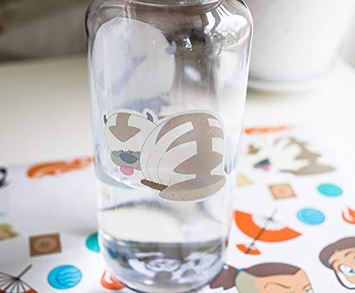 Silver Buffalo Avatar Chibi Aang & Appa Twist Spout Water Bottle And Sticker Set | 32 Ounces - 5