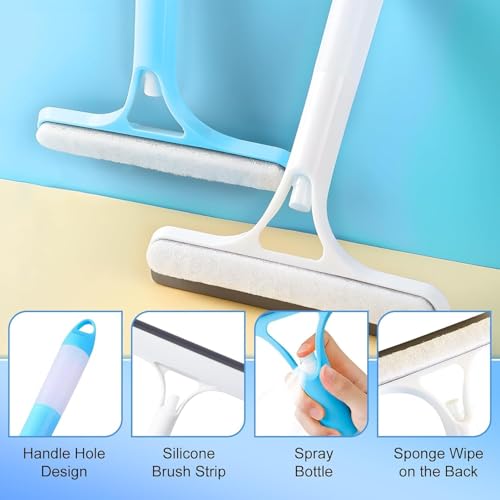 Image of ROKTRY 3 in 1 Glass Wiper Window Cleaner with Spray Bottle & Microfiber Pad | Streak-Free Window Squeegee for Home, Car Windshield, Bathroom Mirror, Shower Glass, Tiles & Kitchen Cleaning Tool