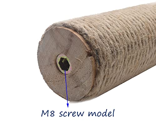 Polo de reemplazo para rascador de gato 24 pulgadas madera natural y yute miniatura 5