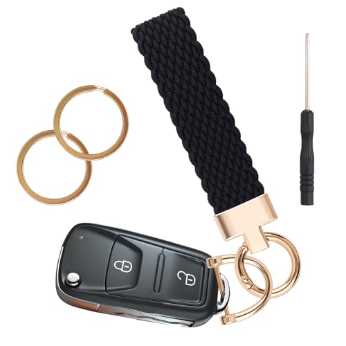Purthog 2026 New Wristband Car Keychains,Anti Lost Car Key Holder with Cars Key Ring & Screwdriver,Durable Cars Keys Chain (Black)