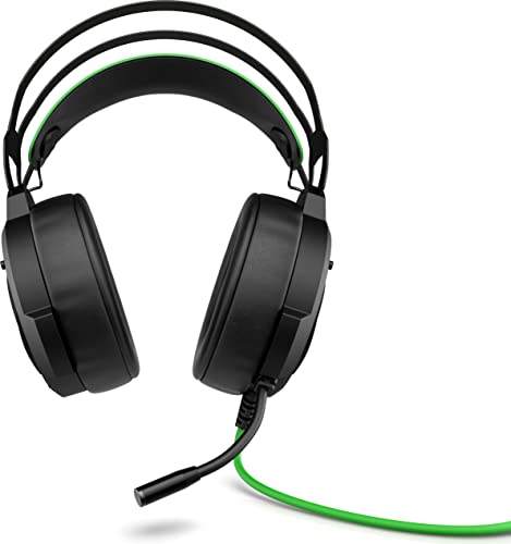 HP Pavilion 600 - Auriculares Gaming (Sonido 7.1 Surround, Almohadillas cómodas, iluminación LED Verde, micrófono con Brazo Ajustable) Negro y Verde