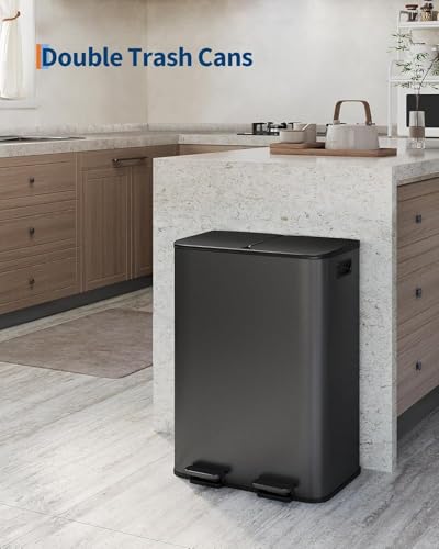 Caneca de basura doble Towallmark 2x8 gal acero inox miniatura 6