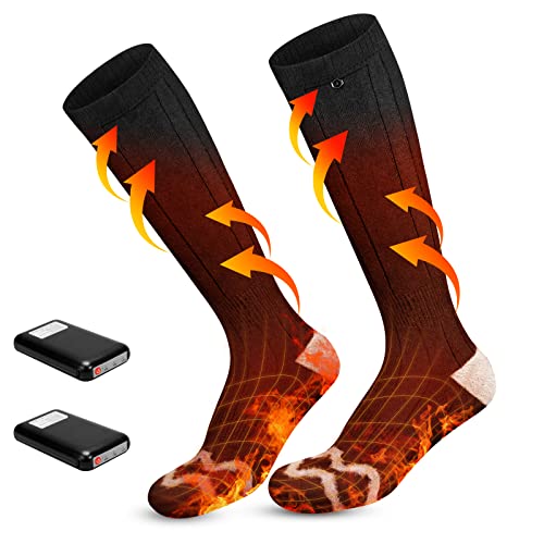 MADETEC Heated Socks,Electric Heated Socks for Men Women,3.7V Rechargeable Electric Socks with 4000mAh Large Capacity Battery, Foot Warmer for Outdoor Riding Camping Hiking Hunting