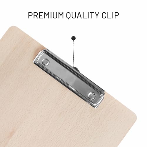 Image of Anupam Duo Exam Board, 6 mm thickn Wooden Clipboards Hardboard with Low Profile Clip, Standard A4 Letter Size Wood Clip Boards for Office, School, Classroom Supplies (36x24cm, Wood Beige)