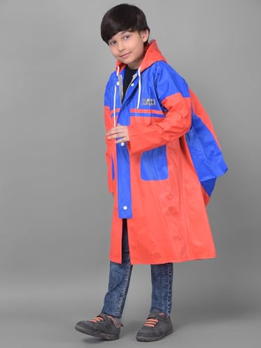 Image of Dollar Rainguard Kids' Full Sleeve Solid Long Raincoat With Adjustable Hood and Pocket
