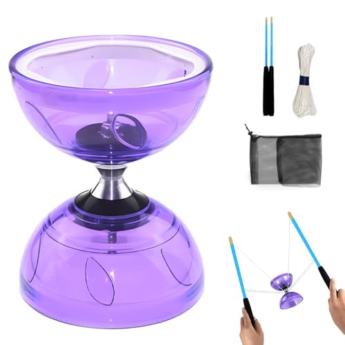 ZMCVOE Diabolo Roulement à Billes, Diabolo Lumineux, Kit Lumineux Diabolo avec Corde de 10 M, Ensemble de Jonglage à Roulements à Billes pour Débutants et...