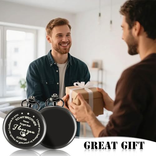 Image of Engraved Pocket Watch for Men Borther Gifts for Graduation Fathers Day Birthday Xmas Valentines Day Gifts for Brother