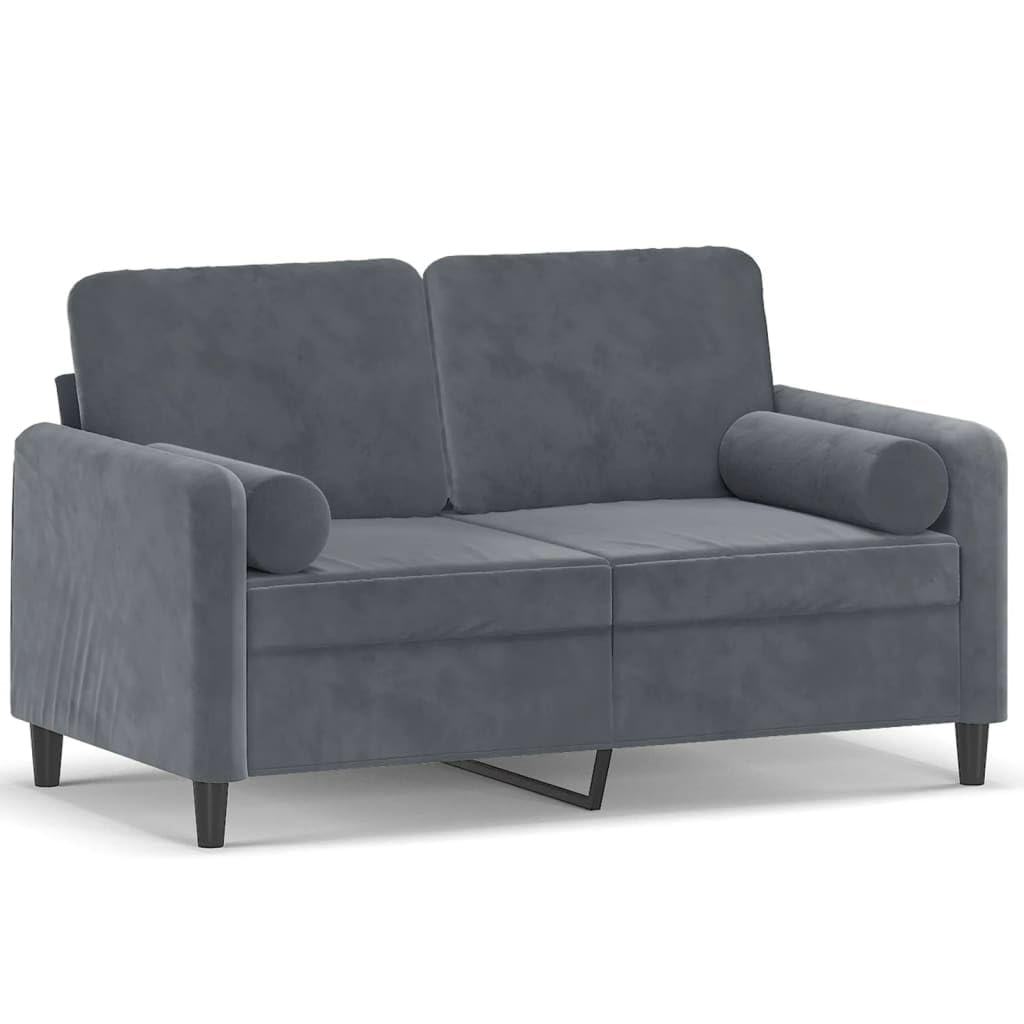 LAPOOH Divano a 2 Posti con Cuscini Grigio Scuro 120 cm in Velluto,Divano,Divano da Soggiorno,Design Moderno,Divano Posti Economico(SPU:3200872)