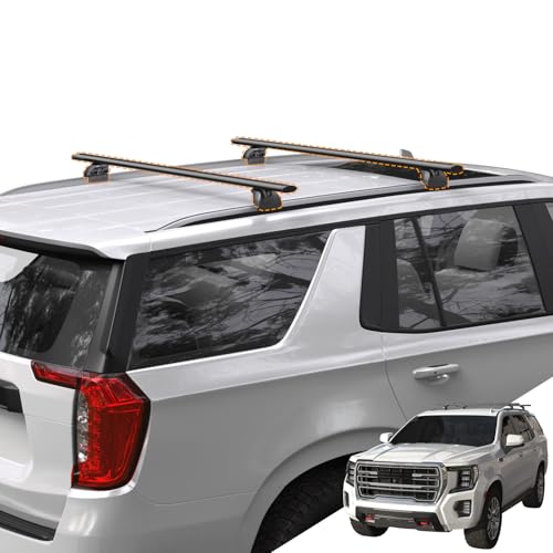 Snailfly Aluminum Lockable Roof Rack Cross Bar Fit for 20212026 Chevy Tahoe Suburban GMC Yukon Cadillac Escalade 330 lbs Load Capacity Easy No-Drill Install Crossbar for Cargo Kayak Bike