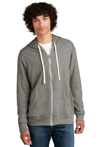Apparel Globe Perfect Tri French Terry Full-Zip Hoodie, Soft Cotton Blend Lightweight Zip Sweatshirt with Pockets