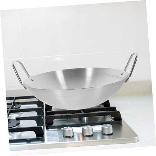 Wok acero inoxidable fondo redondo doble asa miniatura 6
