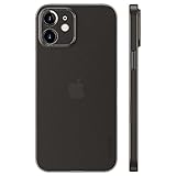 memumi Coque Compatible avec iPhone 12 Mini 5.4'（Trans-Noir.）, Ultra Mince de 0,3 mm, Finition Mate [résistante aux Chocs, antidérapante, Anti-Rayures].