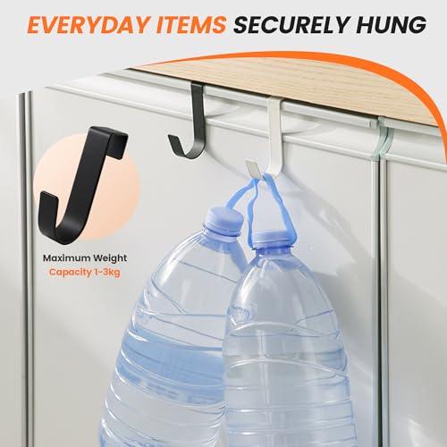 daqoupzi 5 Stück türhaken+ 10 Stück Filzgleiter,türhaken zum schwarz einhängen,kleiderhaken/handtuchhalter tür,innenseite,türgarderobe zum einhängen