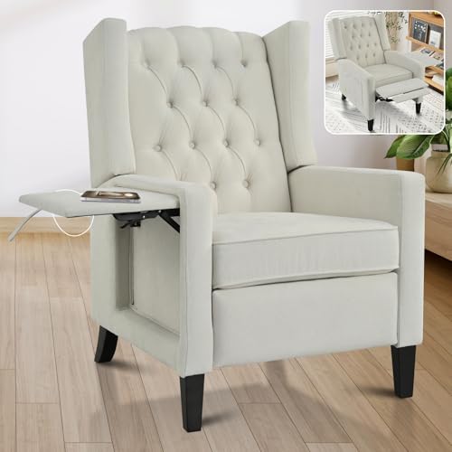 Sillón Plegable Beige con Mesita y Puertos USB miniatura 1