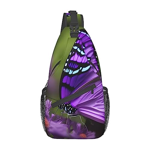 Sac à dos imprimé papillon violet noir pour homme et femme taille unique