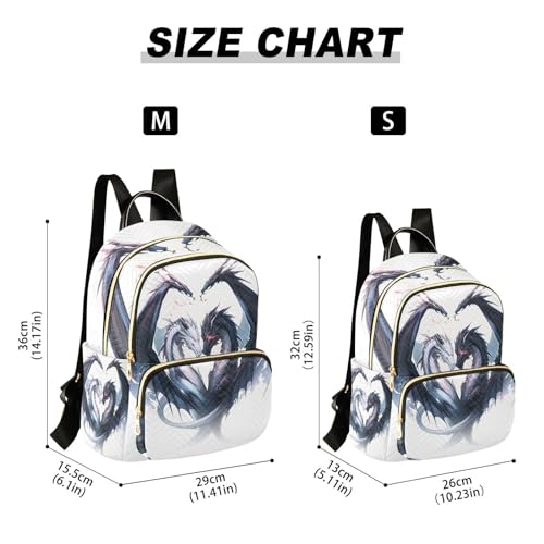 Image of ALAZA Couple Of Dragons Small Backpack Purse for Women Travel Bag Fashion Daypack Back Pack Shoulder Bag