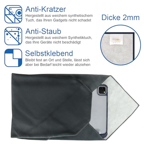 ComfortAce Einschlagtuch für Kamera als Schutzhülle für Fotoausrüstung im Rucksack, Tasche, Beutel etc. Passen für Vollformat DSLR, Objektiv, Stativ, Tablet-PC, etc. 30 x 30 cm，Grau