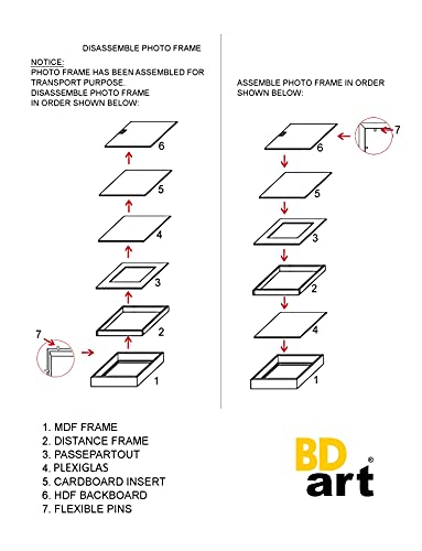BD ART 50x50 cm groß Box 3D Objektrahmen Bilderrahmen mit Passepartout 40x40 cm, Weiß Quadratische zum befüllen, tiefer für objekte, foto… – Ansicht 6