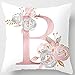 MineSpace - Federa decorativa per cuscino con lettere dell'alfabeto, 45,7 x 45,7 cm, quadrata, per divano, camera da letto, auto, sedie, decorazione per la casa, Poliestere, B, 45 x 45 Centimeters