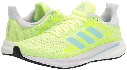 adidas Women's Solar Glide Running Shoe, Yellow/Aqua/Dark Grey, 10 | Image 6