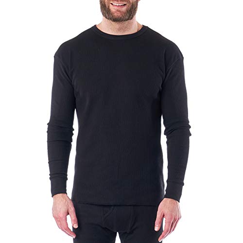 Image of Alpine Swiss Mens Thermal Long Sleeve Top Underwear Crew Neck Shirt Waffle Knit Henley Base Layer