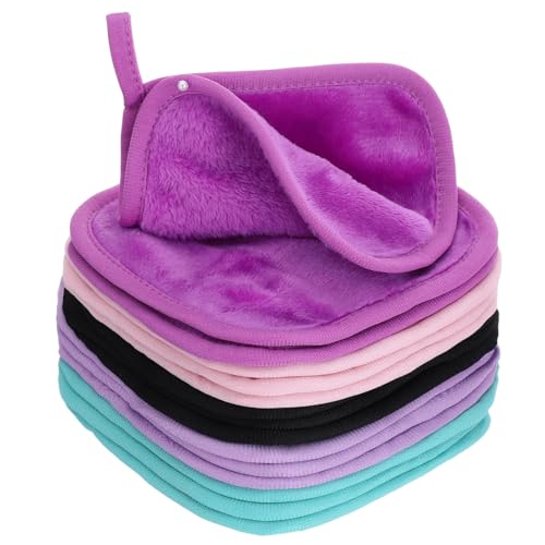 15Pcs Reusable Makeup Remover Cloths, 6" x 6" Ultra-Soft Microfiber Face Towels for All Skin Types, Makeups Remover Towels, Makeup Removers Pads with Hanging Loop, Multicolor