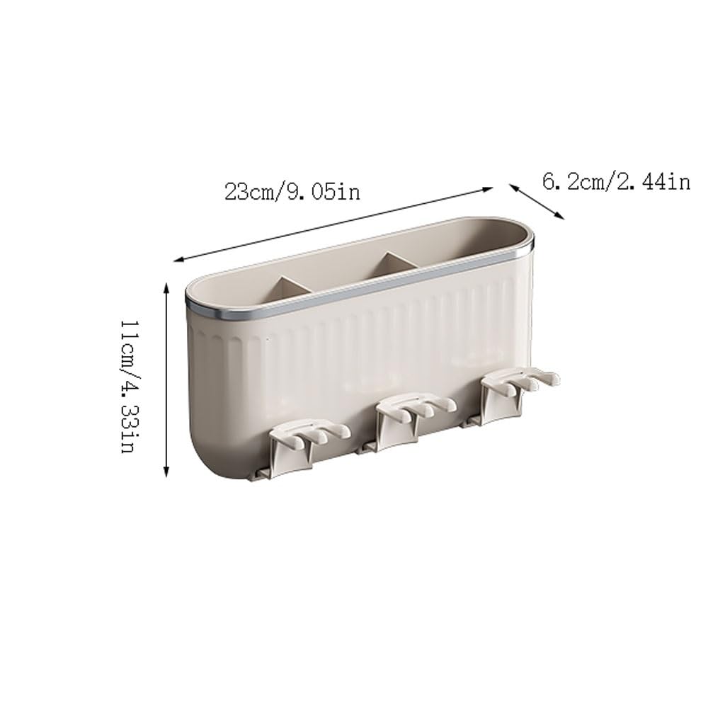 Portaspazzolini Portaspazzolino da parete for bagno senza perforazione Portadentifricio adatto for spazzolino da denti, dentifricio e rasoio Porta Spazzolino da Denti(S23cm)