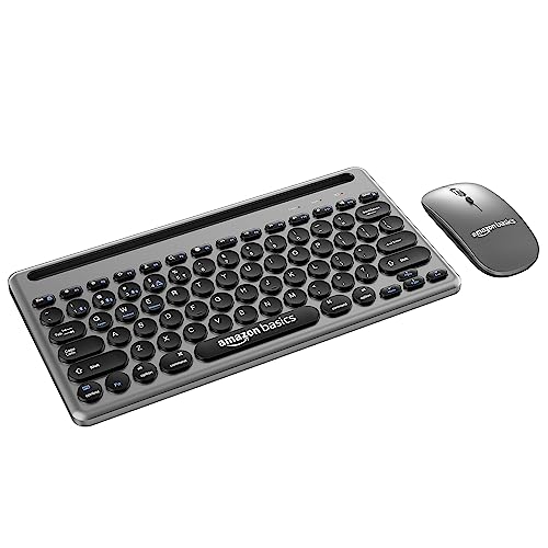 Amazon Basics Wireless Keyboard and Mouse Set with Bluetooth multiconnect, 2.4GHz Receiver,1600
