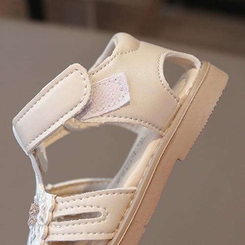 IWIHMIV Girls Sandals Summer Slip on Closed Toe Dress Walking Shoes Girl Flat Soft Sole Comfortable Beach Sandals3