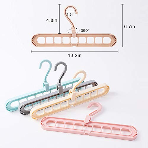Magic Space Saving Clothes Hangers Multifunctional Smart Closet Organizer Premium Wardrobe Clothing Cascading Hanger 9 Slots, Innovative Design For Heavy Clothes, Shirts Pants Dresses Coats(4 Pack) #TOP3