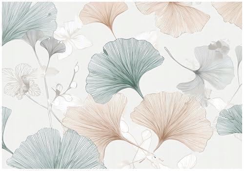 WallArena - Papier peint photo non tissé - Motif fleurs - 200 x 140 cm - Papier peint photo - Pour salon et chambre à coucher - Effet 3D - Avec colle - Blanc naturel - Style bohème