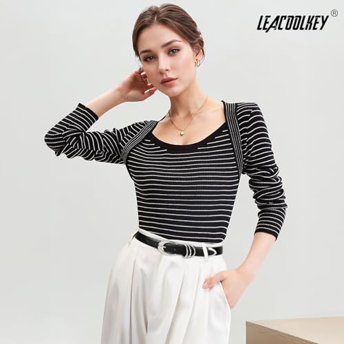 LEACOOLKEY Women's Leather Belt for Jeans Dress Pants Fashion Ladies Leather Belt with Silver Buckle — view 5