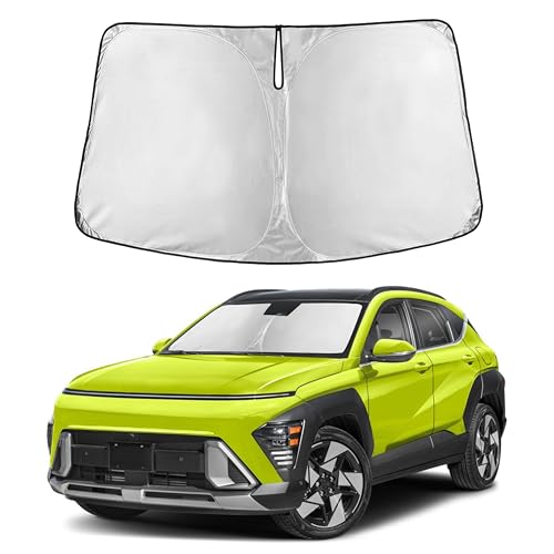 Image of Autovir Windshield Sun Shade Fit for 2024 2025 2026 Hyundai Kona Sunshade, Front Car Window Shades Sun Visor, Blocks UV Rays & Heat, Car Accessories