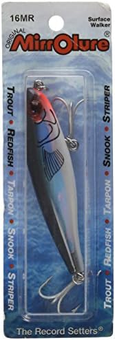 Mirrolure 16MR-21 Mirromullet Surface Walker Black Bk/White/Silver 3in 3/8oz