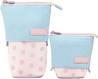 Z.GERO Small Cute Pencil Cases Stand Up Pencil Holder Telescopic Pencil Case Pen Pouch Bag High Storage Case Middle School College Office Organizer for Student Teens Girls Adults