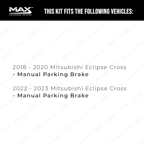 Image of Max Advanced Brakes Front & Rear Brake Kit Compatible With 2018-2023 Mitsubishi Eclipse Cross Manual Parking Brake Replacement Geomet Coated OE Disc Brake Rotors and Ceramic Brake Pads