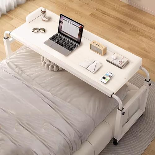 Table sur roulettes blanche pour lit et fauteuil roulant