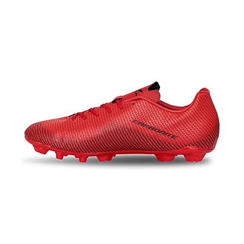 Image of Nivia Carbonite 4.0 Football Shoes for Kids | TPU Sole with PVC Synthetic Leather Upper | Die Cut Soft Cushion Sockliner | Light Weight Insole | Ideal for Hard Surfaces (Red /Black) UK-3
