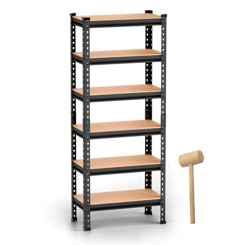 6-Shelf Adjustable Boltless Metal Shelving Unit/Heavy Duty Metal ...