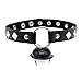 Collier ras du cou en cuir PU avec rivets clochettes style gothique