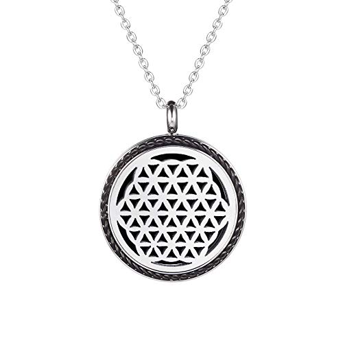 Preisvergleich Produktbild Aromatherapie-Anhänger Einzigartige Edelstahl Diffusor Anhänger Halskette Männer Frauen Ätherische Öle Aromatherapie Diffusor Parfüm Medaillon Diy Schmuck