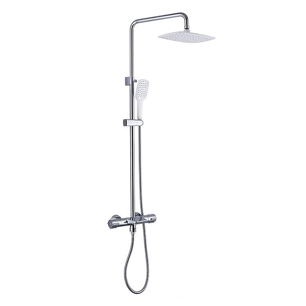 Ensemble de douche mural avec mitigeur de salle de bain finition chrome miroir haut de gamme